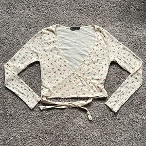 Brandy Melville Floral Wrap Top